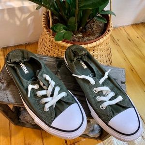 NWOT Converse Army Green Low Top Slip Ons
